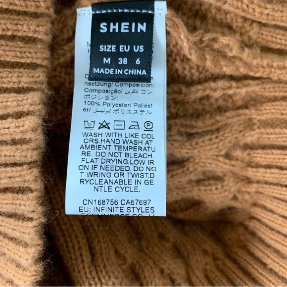 Shein Cable Knit Brown Sweater Top Button Front Retro Size medium - Picture 4 of 13